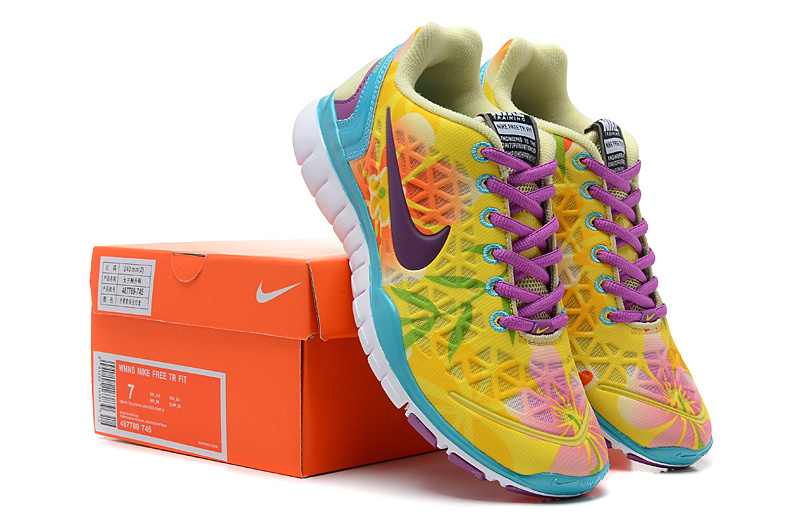 Hot Nike Free Tr Fit Women Shoes Yellow/Chartreuse/Purple